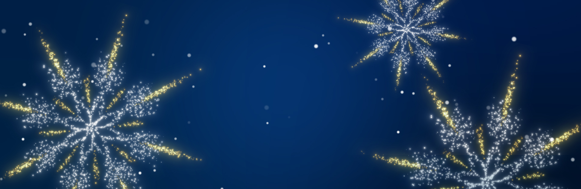 Blue and gold stars explode against blue in perfect animated Christmas greetings with text "animate your own experience"